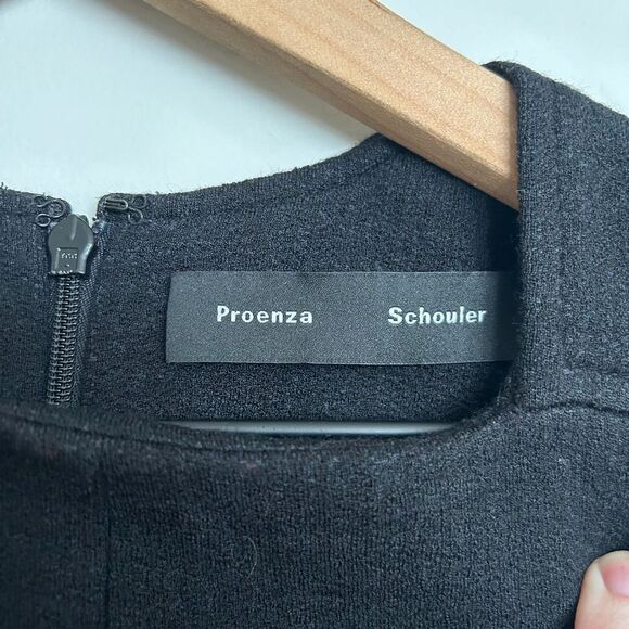 Black Proenza Schouler Pleated Wool Dress - Picture 6 of 11